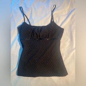 Coquette Y2K- Black Polka Dot Women's Top